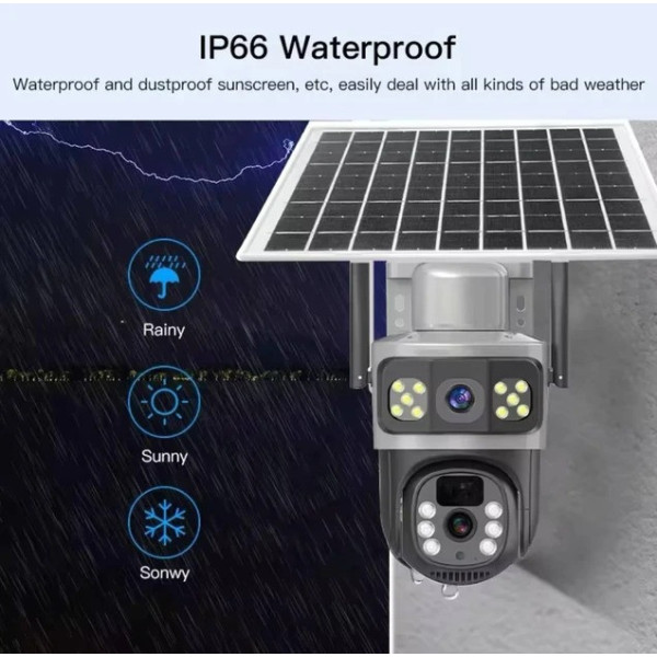 Уличная 6 МП IP камера Solar 4G PTZ TP18 с автономным питанием, цветная, с ИК и LED подсветкой, датчик движени