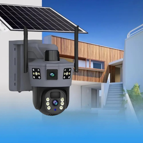 Уличная 6 МП IP камера Solar 4G PTZ TP18 с автономным питанием, цветная, с ИК и LED подсветкой, датчик движени
