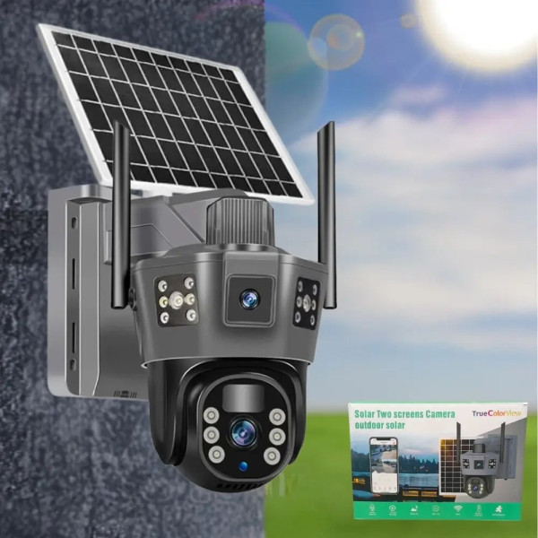 Уличная 6 МП IP камера Solar 4G PTZ TP18 с автономным питанием, цветная, с ИК и LED подсветкой, датчик движени