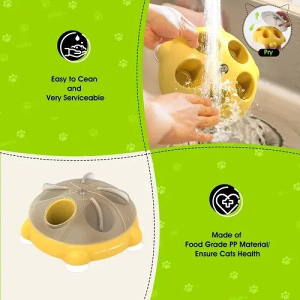 Ігрова годівниця-головоломка для кішок із кришкою 360° для повільного живлення