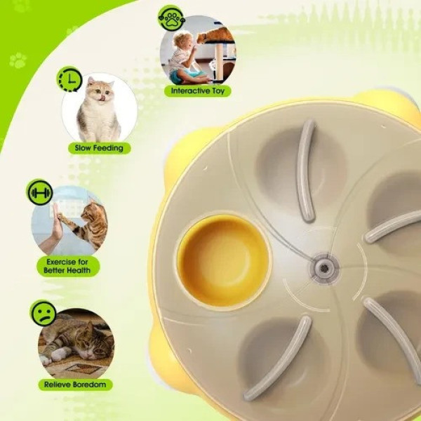 Ігрова годівниця-головоломка для кішок із кришкою 360° для повільного живлення