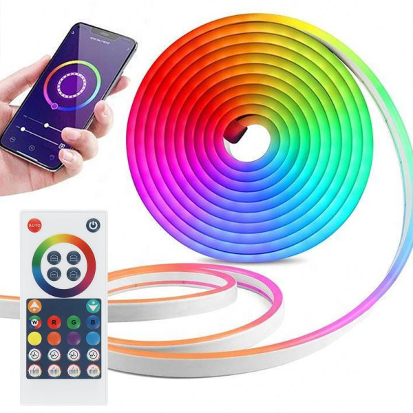 Светодиодная силиконовая лента RGB 2 м 12V с синхронизацией с музыкой для декора