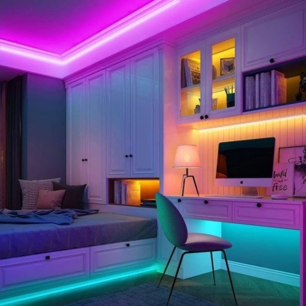 Светодиодная силиконовая лента RGB 2 м 12V с синхронизацией с музыкой для декора