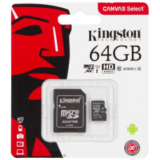 Карта памяти Kingston microSD 64 ГБ UHS-I Class 10