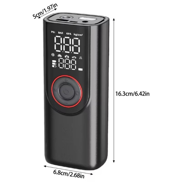 Компрессор электрический ATJ-9566 150 PSI с аккумулятором и цифровым дисплеем, ручной насос