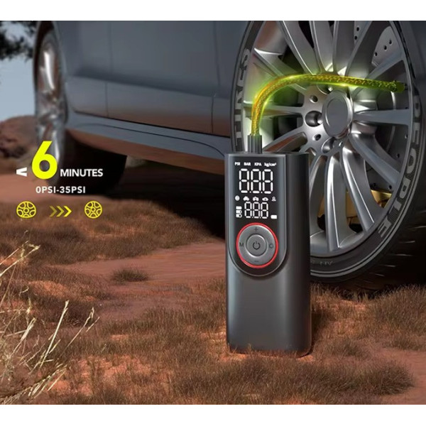 Компрессор электрический ATJ-9566 150 PSI с аккумулятором и цифровым дисплеем, ручной насос