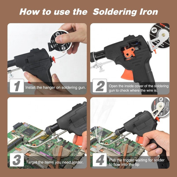 Професійний паяльник 60 Вт з автоподаванням олова, точна робота з електронікою, живлення 220 В