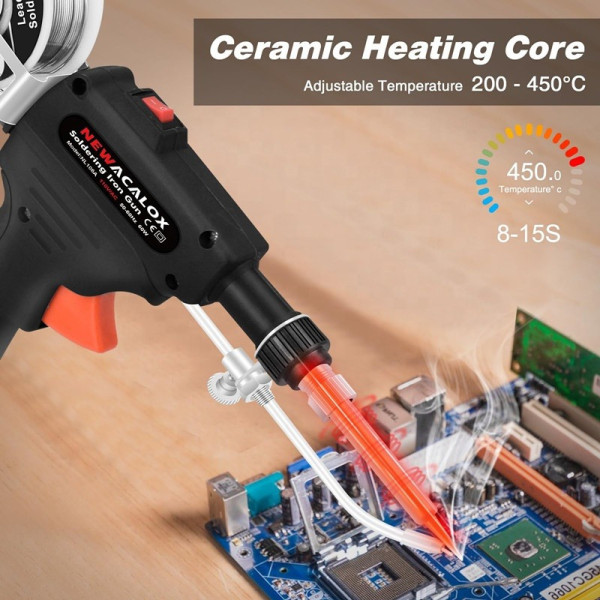 Професійний паяльник 60 Вт з автоподаванням олова, точна робота з електронікою, живлення 220 В