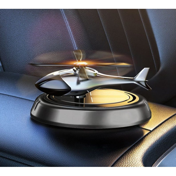 Ароматизатор автомобільний багаторазовий із сонячною панеллю у формі вертольота чорний