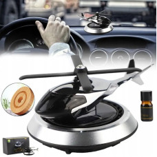 Ароматизатор автомобільний багаторазовий із сонячною панеллю у формі вертольота чорний