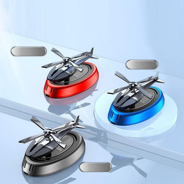 Ароматизатор автомобільний багаторазовий із сонячною панеллю у формі вертольота чорний