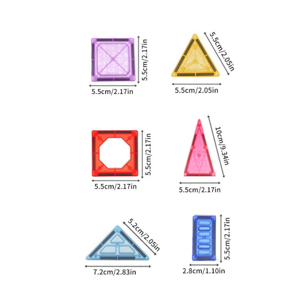 Конструктор магнітний 110 деталей Magnetic, 3D розвивальний набір для дітей, різнобарвний