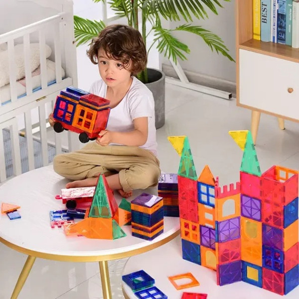 Конструктор магнітний 110 деталей Magnetic, 3D розвивальний набір для дітей, різнобарвний
