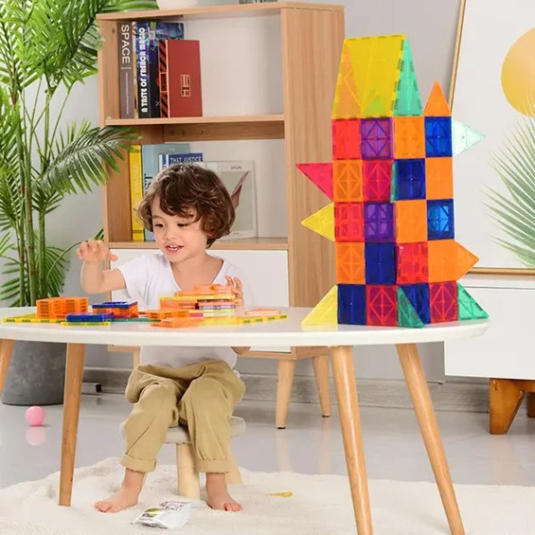 Конструктор магнітний 110 деталей Magnetic, 3D розвивальний набір для дітей, різнобарвний