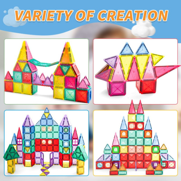 Конструктор магнітний 110 деталей Magnetic, 3D розвивальний набір для дітей, різнобарвний