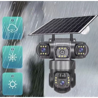 Відеокамера V380Pro 4G з акумулятором і живленням від сонця подвійна лінза