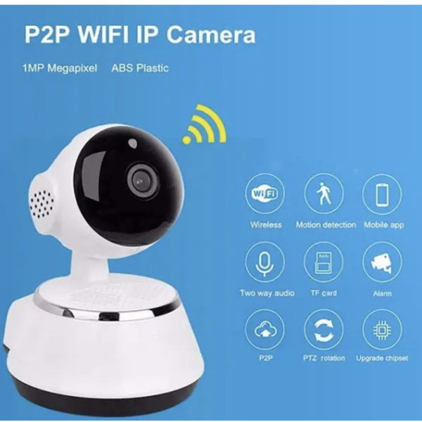 Внутренняя поворотная IP-камера видеонаблюдения NET Q6 с Wi-Fi, белая, режим день/ночь, питание 220В