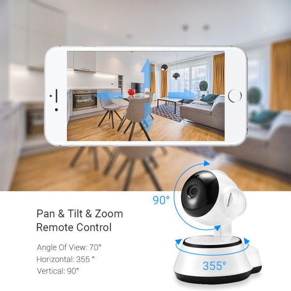 Внутренняя поворотная IP-камера видеонаблюдения NET Q6 с Wi-Fi, белая, режим день/ночь, питание 220В