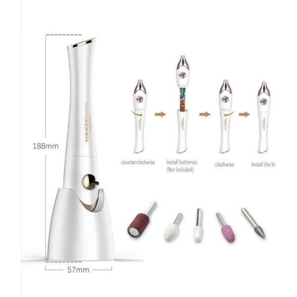 Електрична пилка для нігтів TOUCHBeauty TB-1335 з УФ-сушкою та набором інструментів