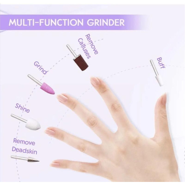 Пилочка для натуральных ногтей TOUCHBeauty TB-1335 с УФ-сушкой и набором инструментов