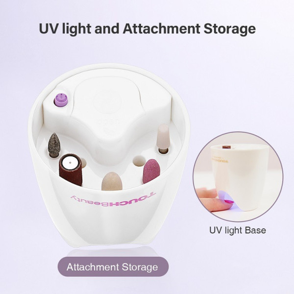 Електрична пилка для нігтів TOUCHBeauty TB-1335 з УФ-сушкою та набором інструментів