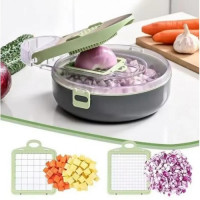 Багатофункціональна овочерізка з контейнером Vegetable Cutter C351, терка для нарізки овочів з регульованими лезами
