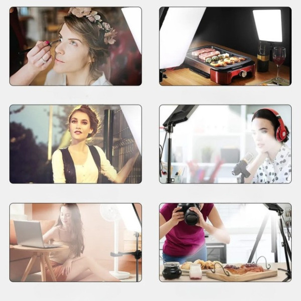 Прямокутна LED-лампа з регульованою яскравістю й штативом 2 м для фото та відео