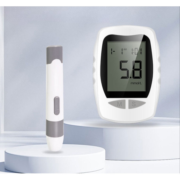 Пристрій для контролю цукру з пам'яттю на 180 результатів, комплект тест-смужок і ланцетів