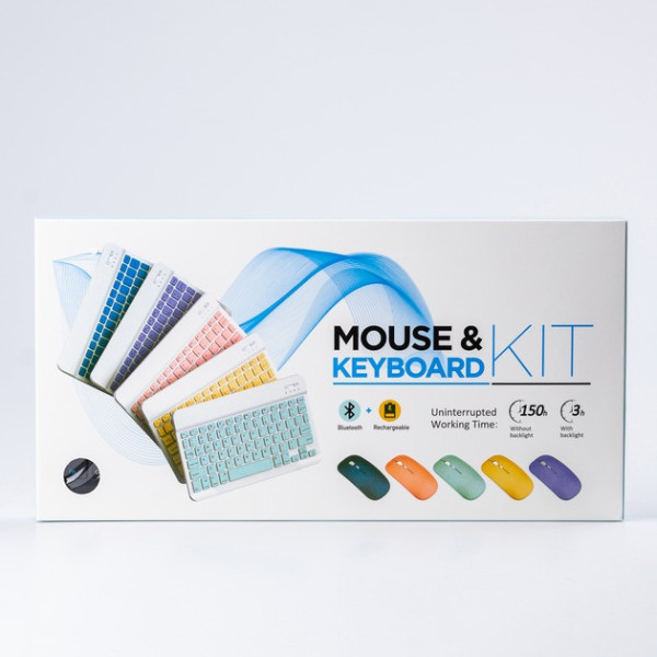 Клавіатура та миша з Bluetooth AND 5370, перезаряджувана, ергономічна