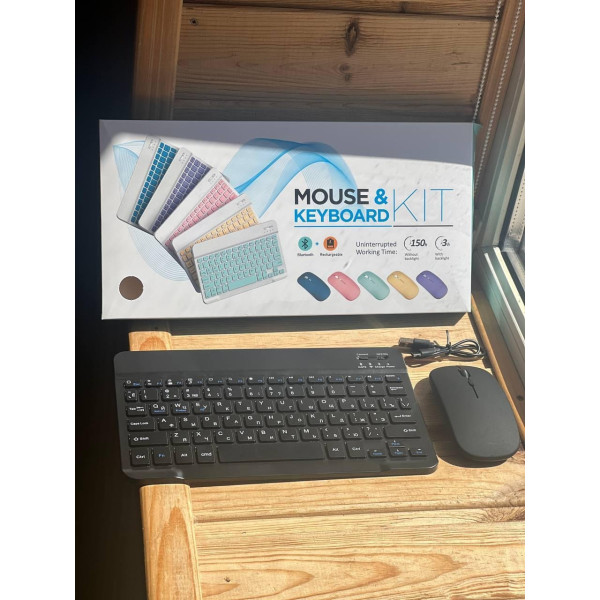 Клавіатура та миша з Bluetooth AND 5370, перезаряджувана, ергономічна