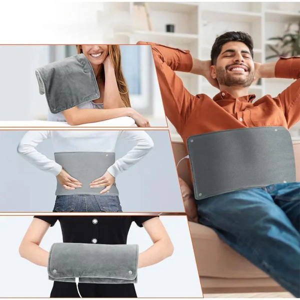 Электрогрелка USB для тела, рук и ног многофункциональная Grey с аккумуляторным питанием