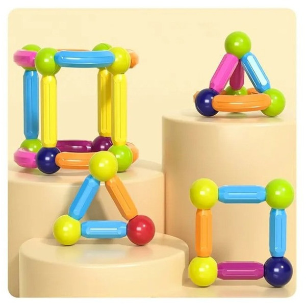 Магнітний набір Magnetic Sticks на 25 предметів, пластикові фігурки в переносному кейсі