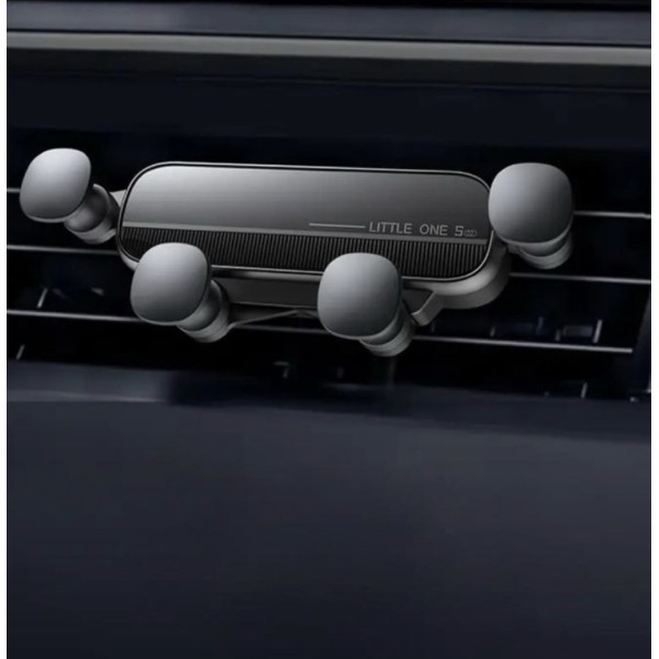 Зручний автотримач для телефона Little One 5, кріплення на повітропровід, поворотний, гравітаційний, чорний