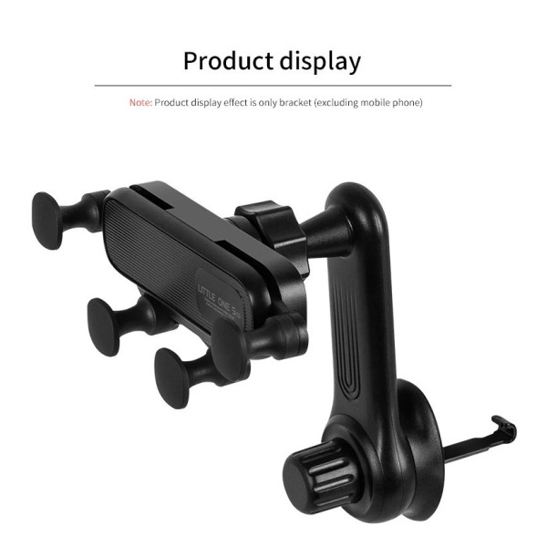 Зручний автотримач для телефона Little One 5, кріплення на повітропровід, поворотний, гравітаційний, чорний