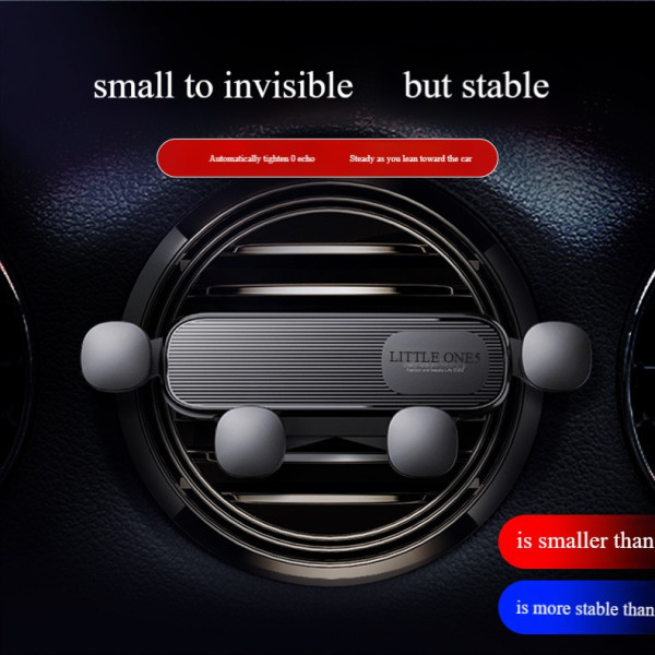 Зручний автотримач для телефона Little One 5, кріплення на повітропровід, поворотний, гравітаційний, чорний