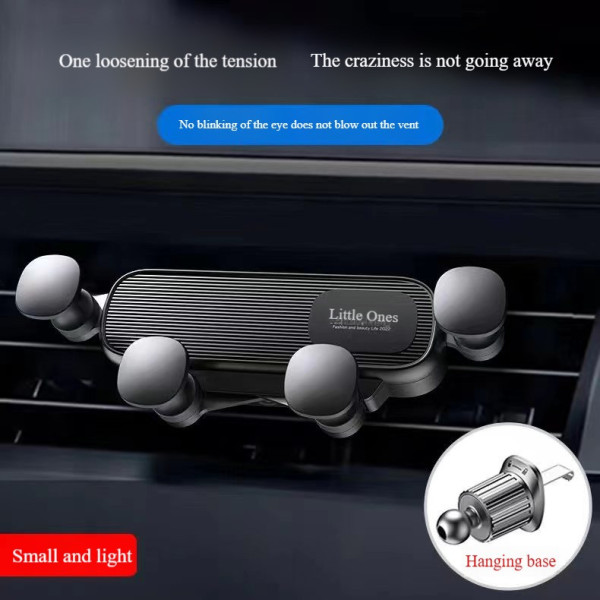 Зручний автотримач для телефона Little One 5, кріплення на повітропровід, поворотний, гравітаційний, чорний