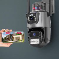 Відеокамера вулична WiFi IP Dual Lens з мікрофоном і динаміком 6MP