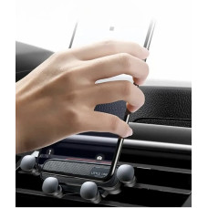 Зручний автотримач для телефона Little One 5, кріплення на повітропровід, поворотний, гравітаційний, чорний