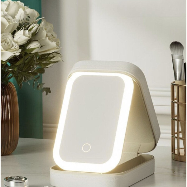 Багатофункційний органайзер для макіяжу зі світловим дзеркалом LED