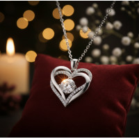 Намисто жіноче Heart кулон серце з цирконію Сріблястий