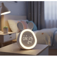 Дитячий настільний LED-годинник із сенсорними вушками будильником підсвіткою термометром і акумулятором USB