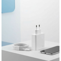 Блок живлення 120W QC 3.0 USB Type-A з кабелем, швидке заряджання, білий