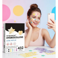 Гідроколоїдні патчі від акне 432 шт., різноформатні наклейки для підлітків і дорослих