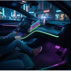 Світлодіодна стрічка для авто RGB 16 млн кольорів керування через застосунок APP