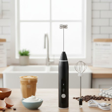 Ручний мініміксер для збивання молока та вершків, акумуляторний капучинатор 2в1 Coffe mixer 918D