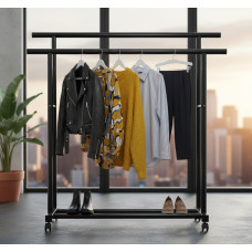 Стійка вішалка для одягу телескопічна Double Pole 3 JL-DSG-8641