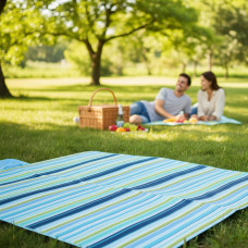 Складаний килимок для пікніка, пляжу, кемпінгу — водонепроникна підстилка з ручкою для перенесення