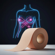 Бюстгальтер-Пластир ТЕЙПИ пушап Невидимий бюстгальтер без бретельок Кінезіо Тейп для підтягування грудей