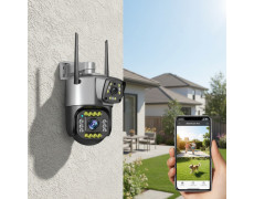 Вулична камера відеоспостереження V380 4G з подвійним об'єктивом