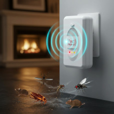 Відлякувач ультразвуковий у розетку Pest Reject pro, від мишей, кротів і комах, радіус дії до 200 м2